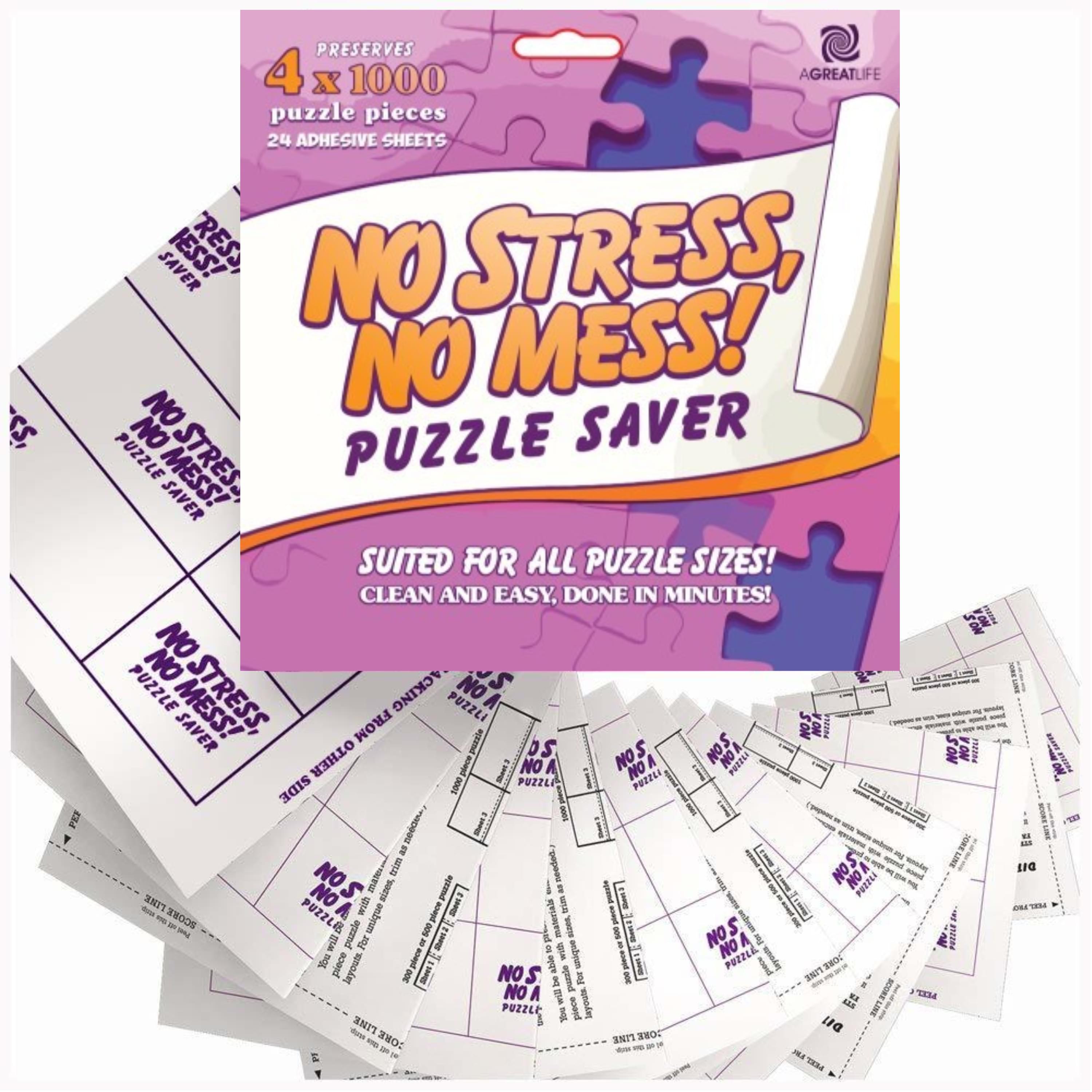 aGreatlife Puzzle Saver Sheets - The super adhesive puzzle glue
