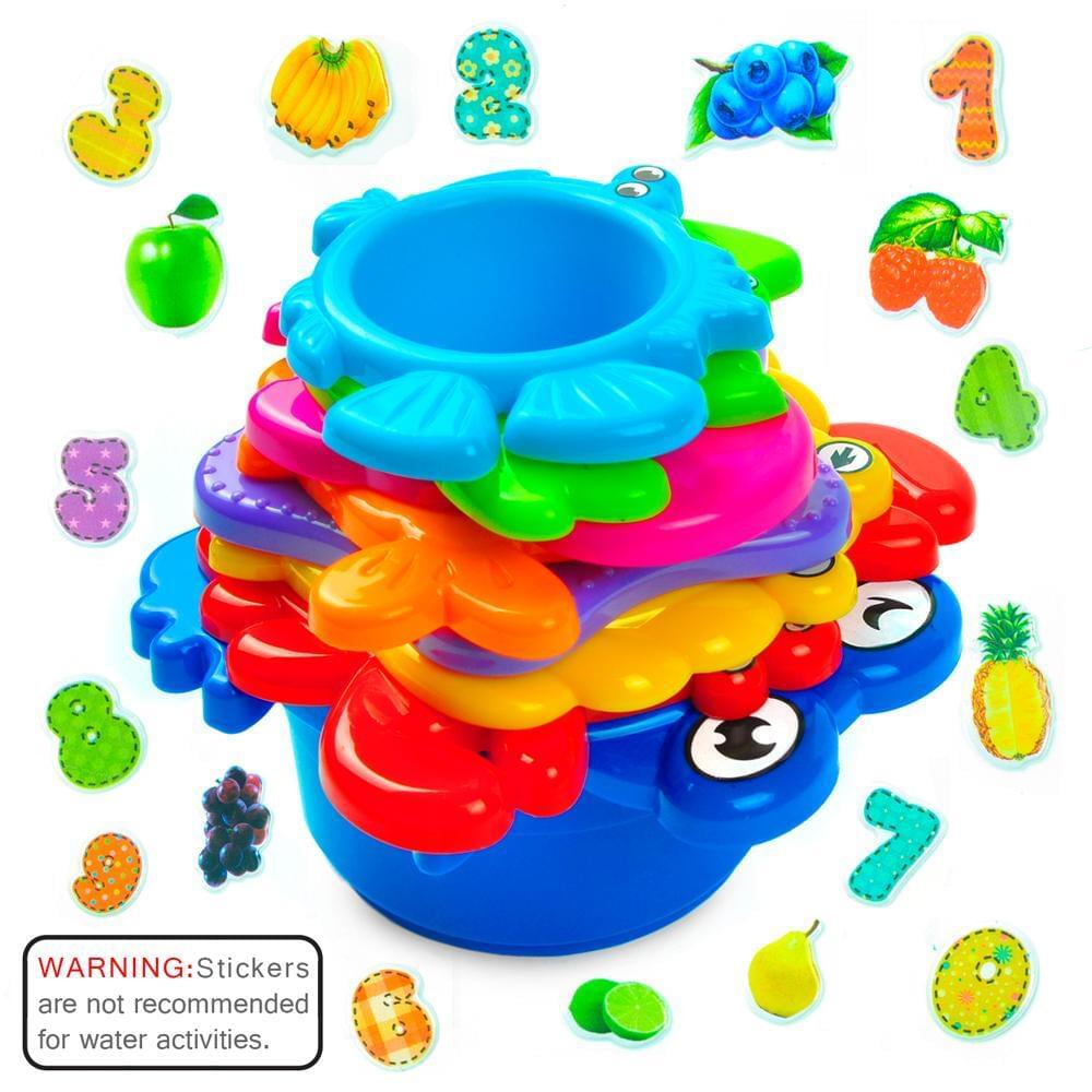 Stacking cups game toy for baby bath great for kids set of 9 stackers 