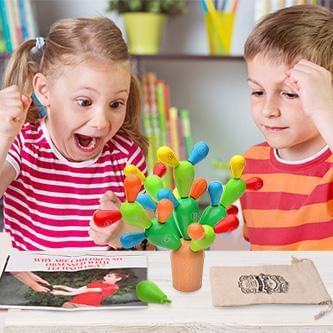 AGREATLIFE Balance Kaktus Montessori Holz für Kinder Spiele ab 3 